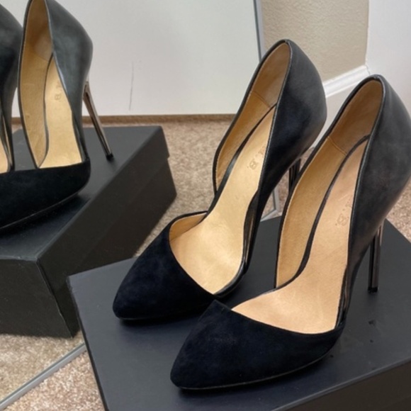 L.A.M.B. Black Stiletto D'Orsay High Heels Size 7 - Picture 1 of 8